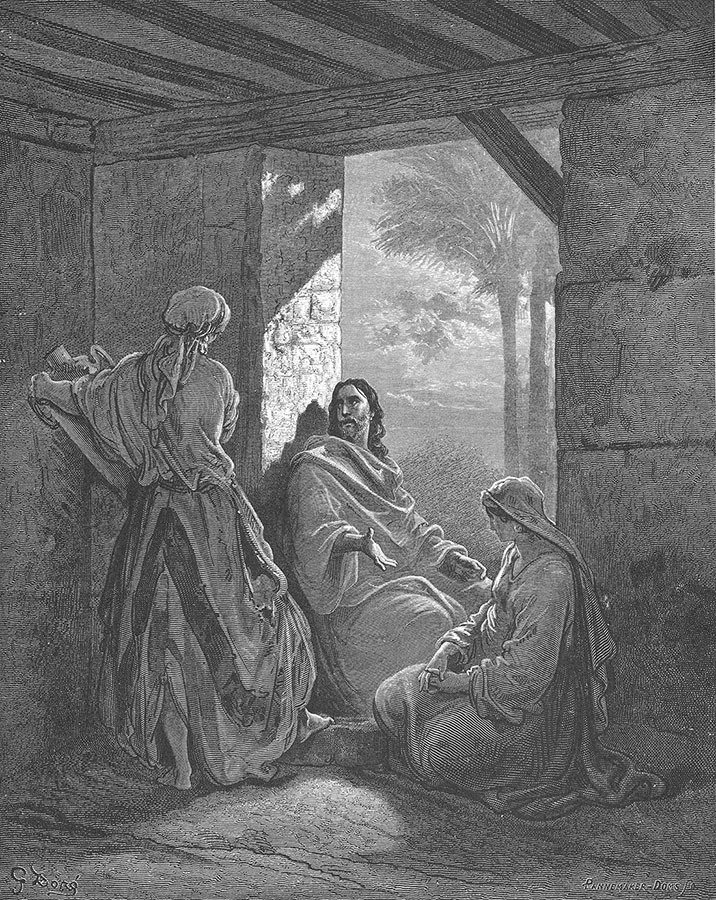 Гюстав Доре. "Иисус в доме Марфы и Марии".