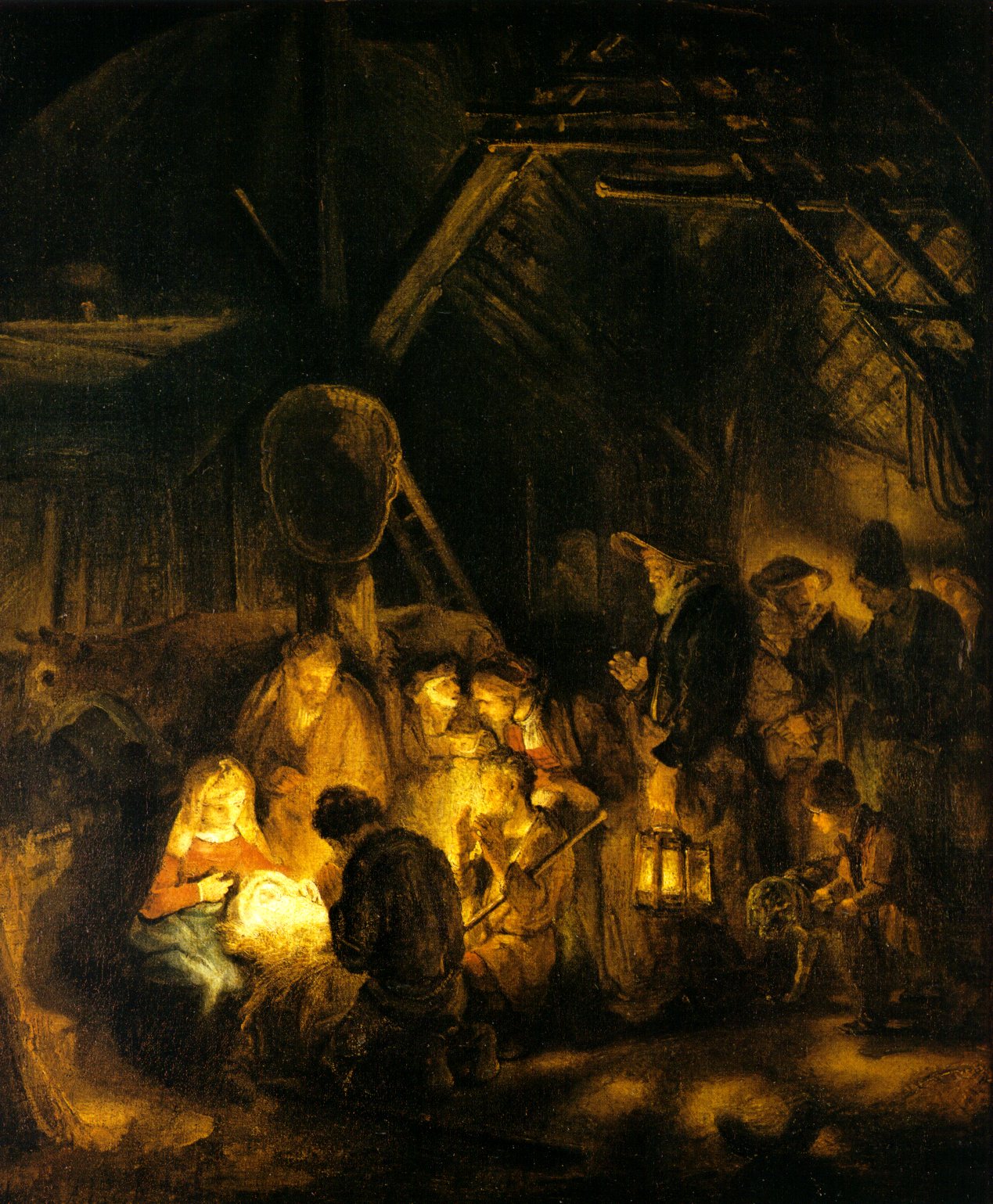 Рембрандт Харменс ван Рейн. "Поклонение пастухов". 1646. Национальная галерея, Лондон.