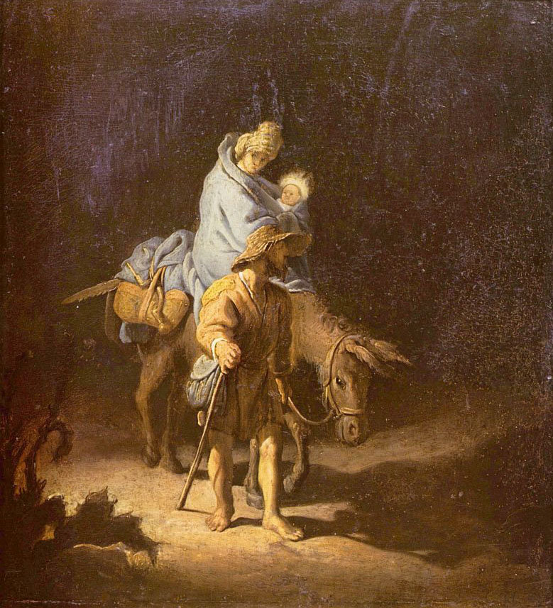 Рембрандт Харменс ван Рейн. "Бегство в Египет". 1625. Музей изобразительных искусств, Тур.
