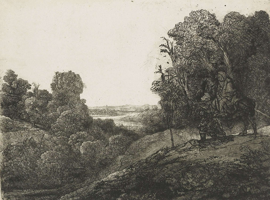 Рембрандт Харменс ван Рейн. "Бегство в Египет". 1651.