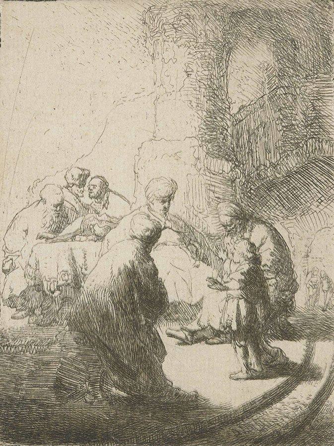 рембрандт Харменс ван Рейн. "Христос среди иудейских учителей". 1630.