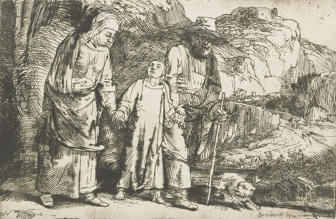 Рембрандт Харменс ван Рейн. "Отрок Христос возвращается с Иосифом и Девой Марией из иерусалимского храма".1654.