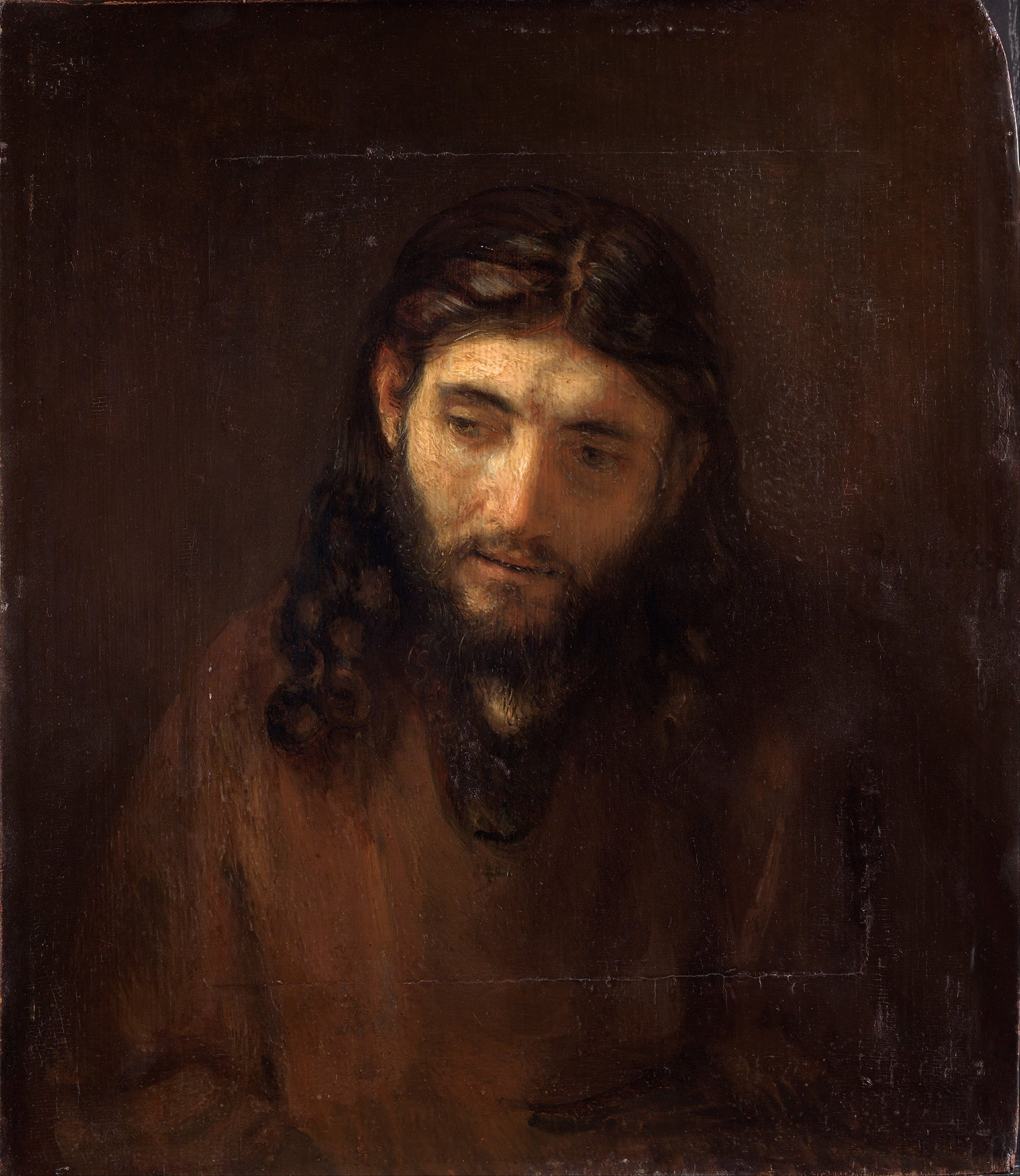 Рембрандт Харменс ван Рейн. "Голова Христа". около 1648-1856. Музей искусств, Филадельфия.
