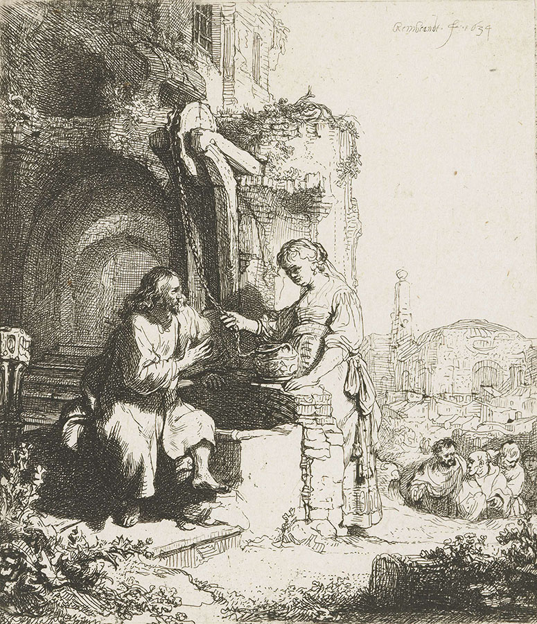 Рембрандт Харменс ван Рейн. "Христос и самарянка". 1634.