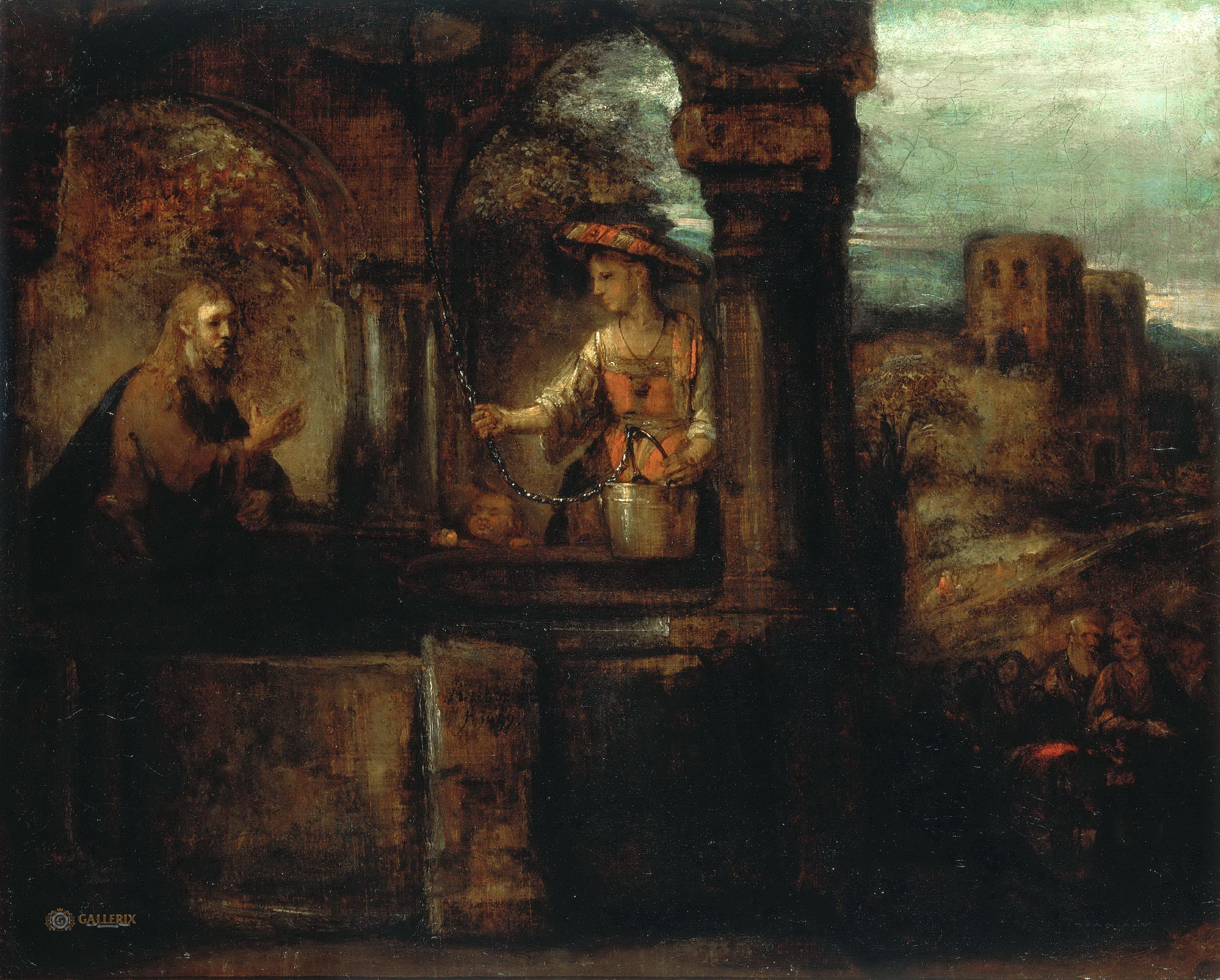 Рембранд Харменс ван Рейн. "Беседа Христа с самарянкой". 1659. Эрмитаж, Санкт-Петербург.