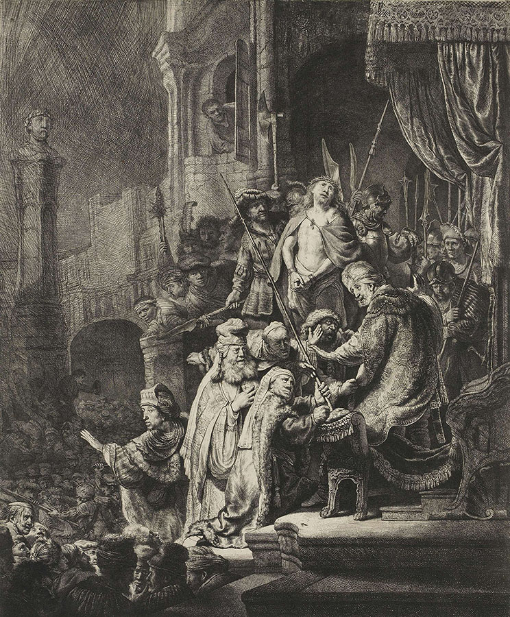 Рембрандт Харменс ван Рейн. "Христос перед Пилатом". 1636.
