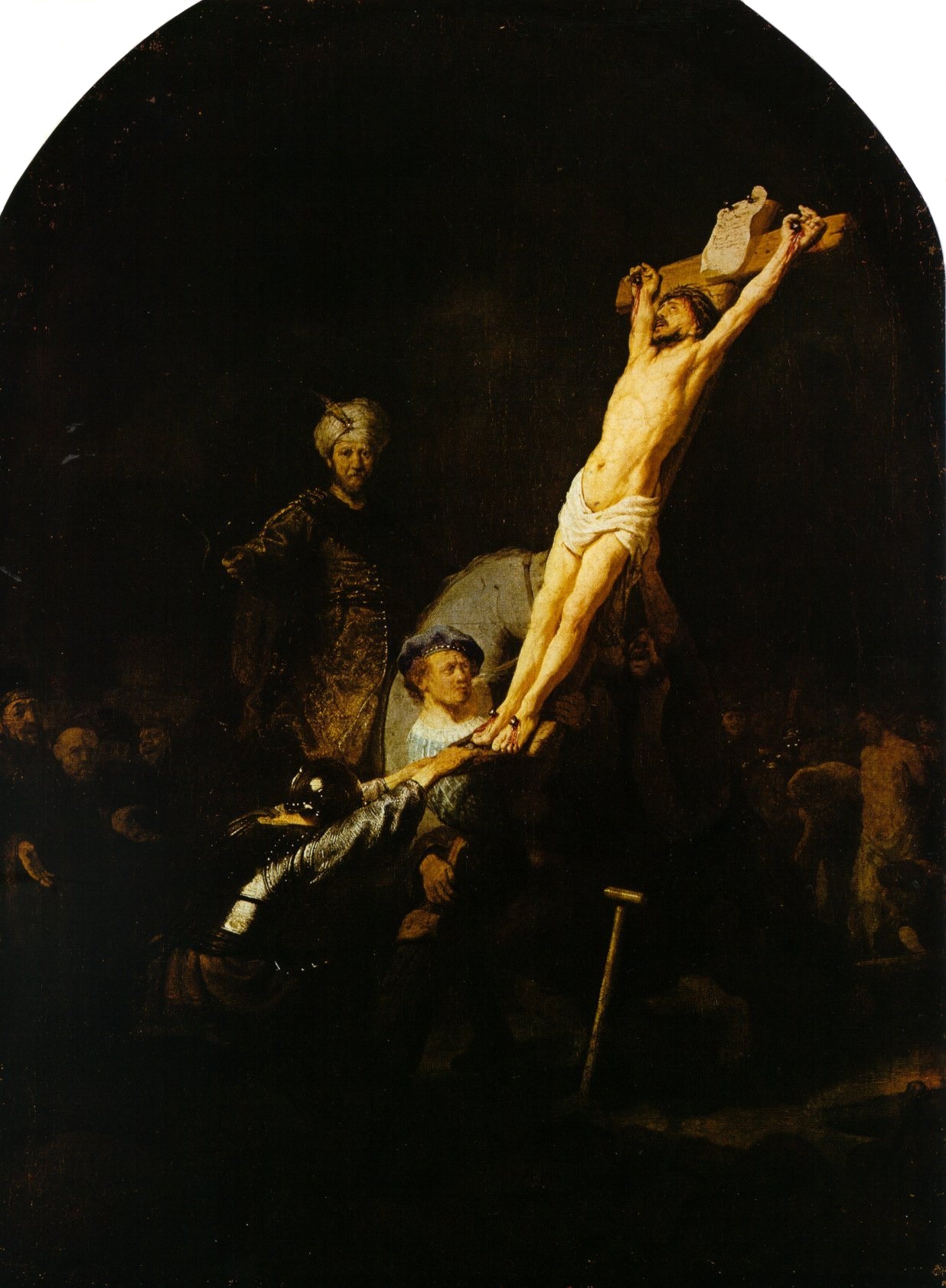 Рембрандт Харменс ван Рейн. "Воздвижение креста". 1633. Старая пинакотека, Мюнхен.