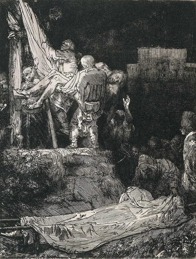 Рембрандт Харменс ван Рейн. "Снятие с креста". 1654.