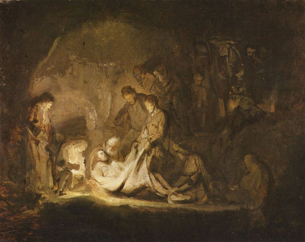 Рембрандт Харменс ван Рейн. "Положение во гроб". 1639. Хантерианский музей, Глазго.