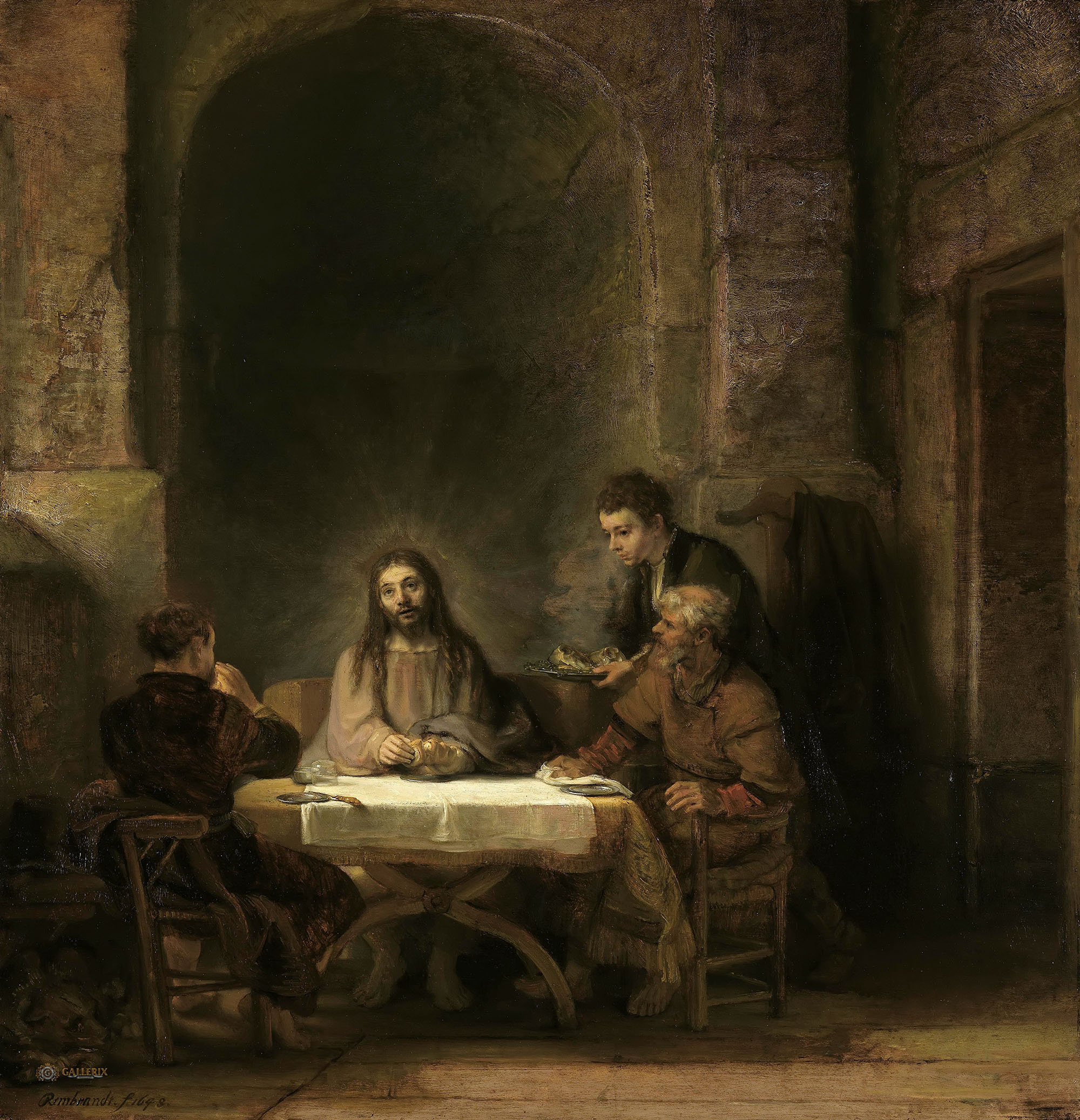 Рембрандт Харменс ван рейн. "Ужин в Эммаусе". 1648. Лувр, Париж.