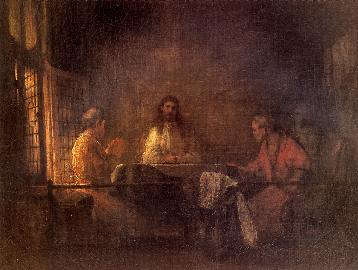 Рембрандт Харменс ван Рейн. "Ужин в Эммаусе". 1648. Лувр, Париж.