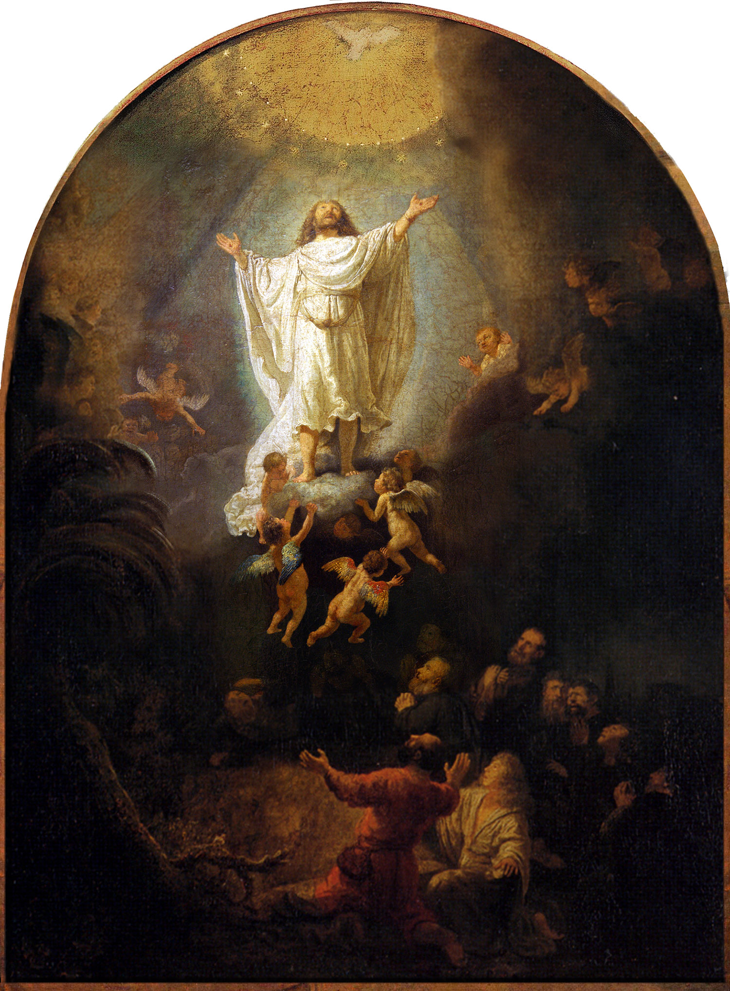 Рембрандт Харменс ван Рейн. "Вознесение Христа". 1636-1639. Старая пинакотека, Мюнхен.