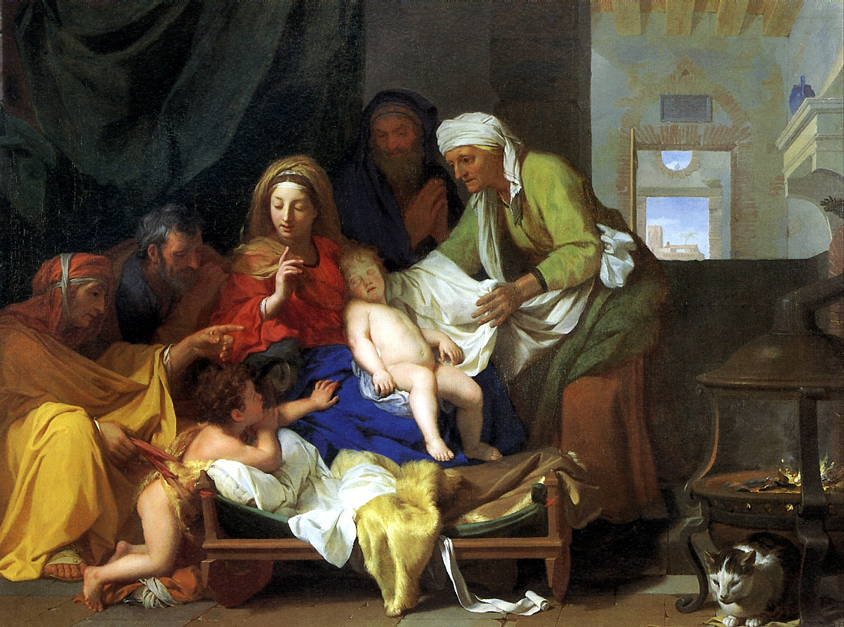 Ш. Лебрен. Святое семейство со спящим младенцем Иисусом. 1655.                                     .