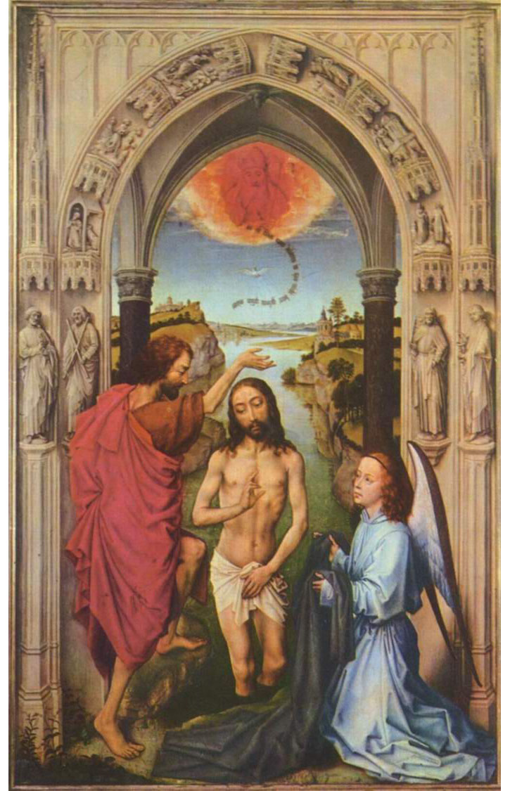 Рогир ван дер Вейден. Алтарь Иоанна Крестителя. "Крещение Христа".