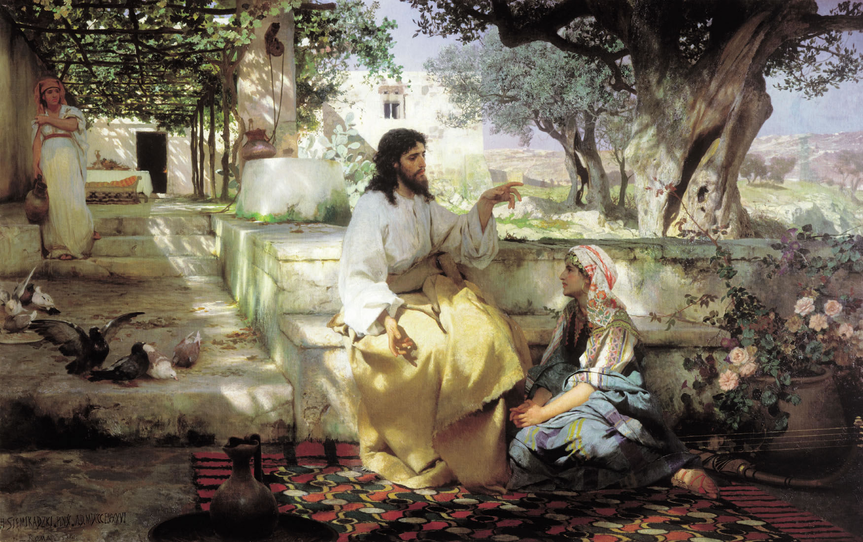 Г. Семирадский. Христос у Марфы и Марии. 1886.                                          .