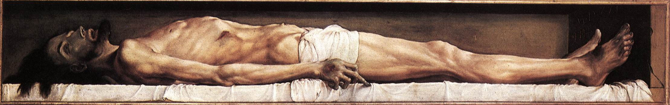 Ханс Хольбейн Младший. Мёртвый Христос. Алтарный образ Ганса Оберрида для Фрайбургского собора.                                    .