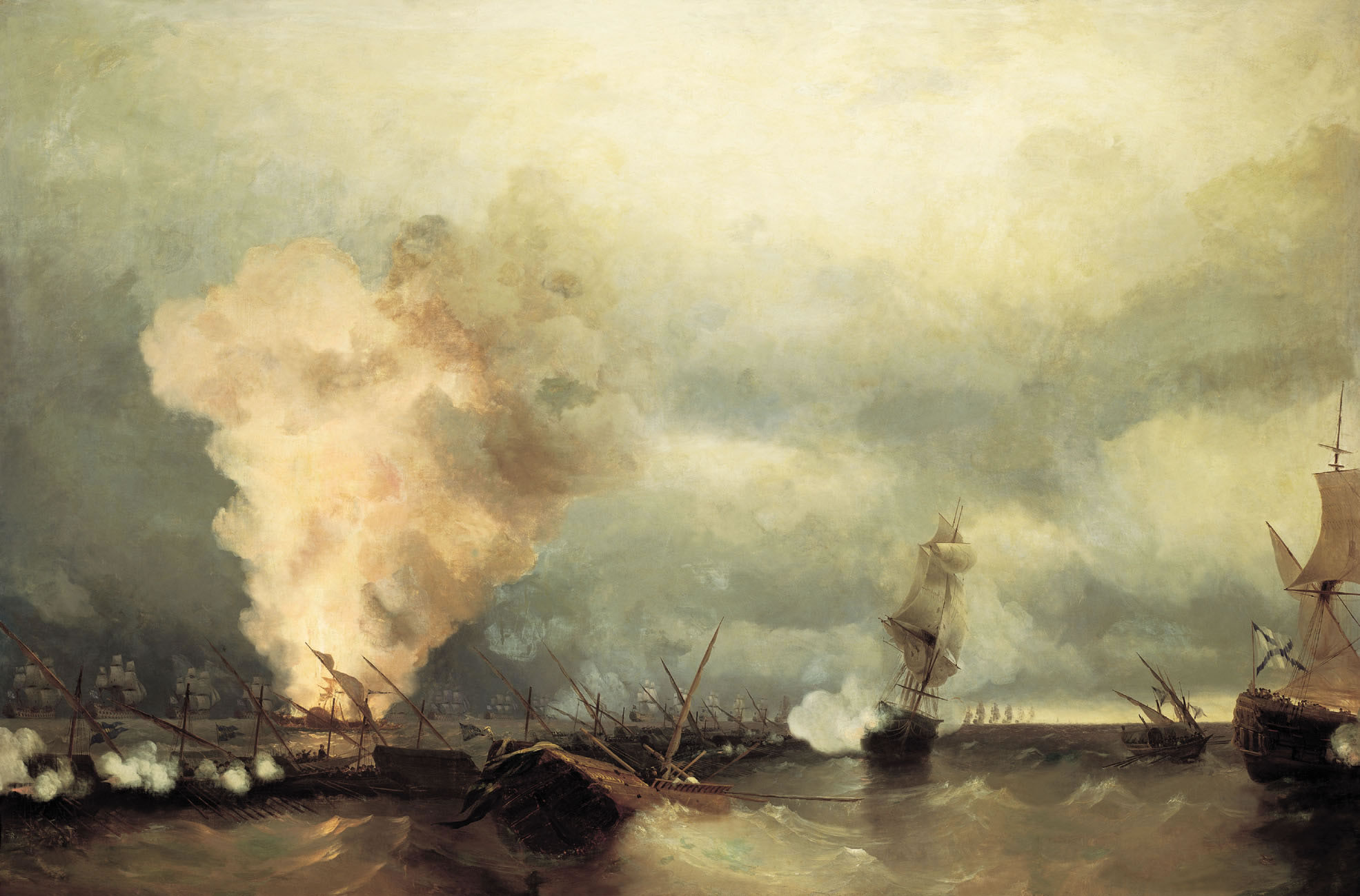 Иван Айвазовский. Морское сражение при Выборге 29 июня 1790 г. 1846.