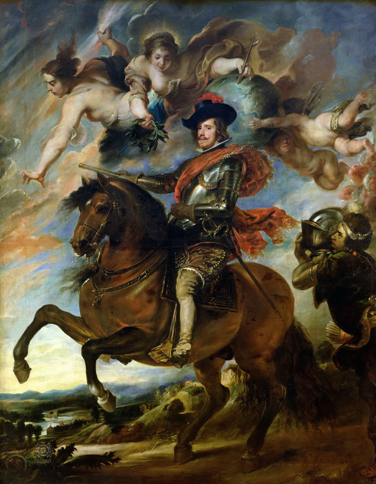 Питер Пауль Рубенс, круг. "Конный портрет короля Испании Филиппа IV". Галерея Уффици, Флоренция.