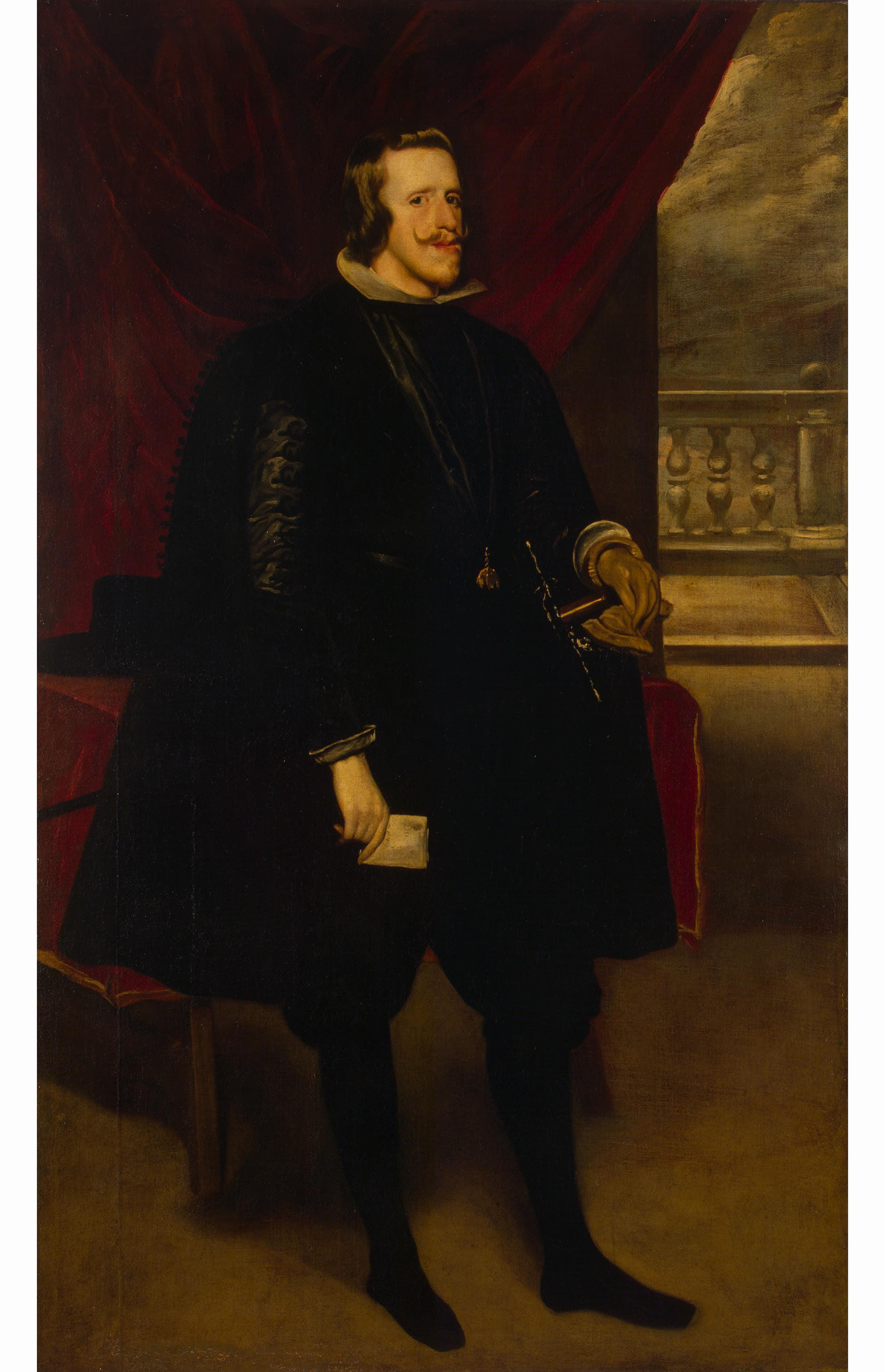Диего Веласкес де Сильва и мастерская. "Портрет испанского короля Филиппа IV". Около 1638. Эрмитаж, Санкт-Петербург.