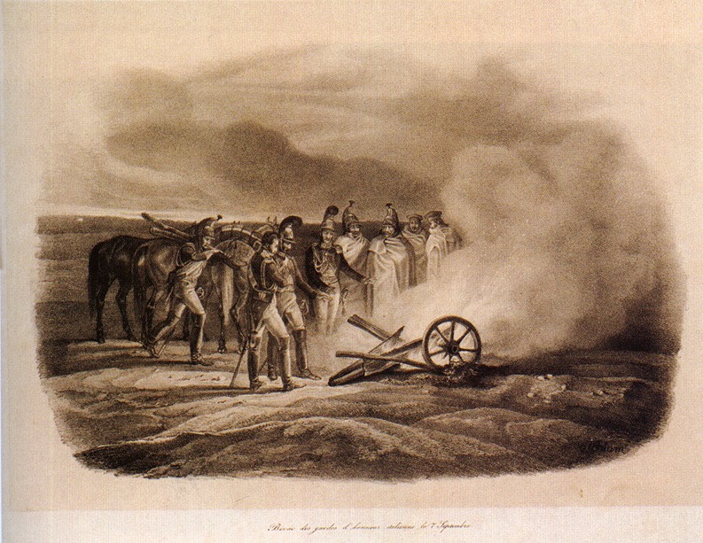 Бивак итальянской гвардии, 7 сентября 1812 года. Литография по рисунку Альберта Адама. 1827-1833.