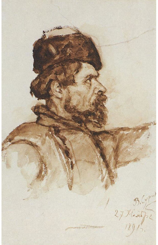 Василий Иванович Суриков. "Голова казака". 1891.