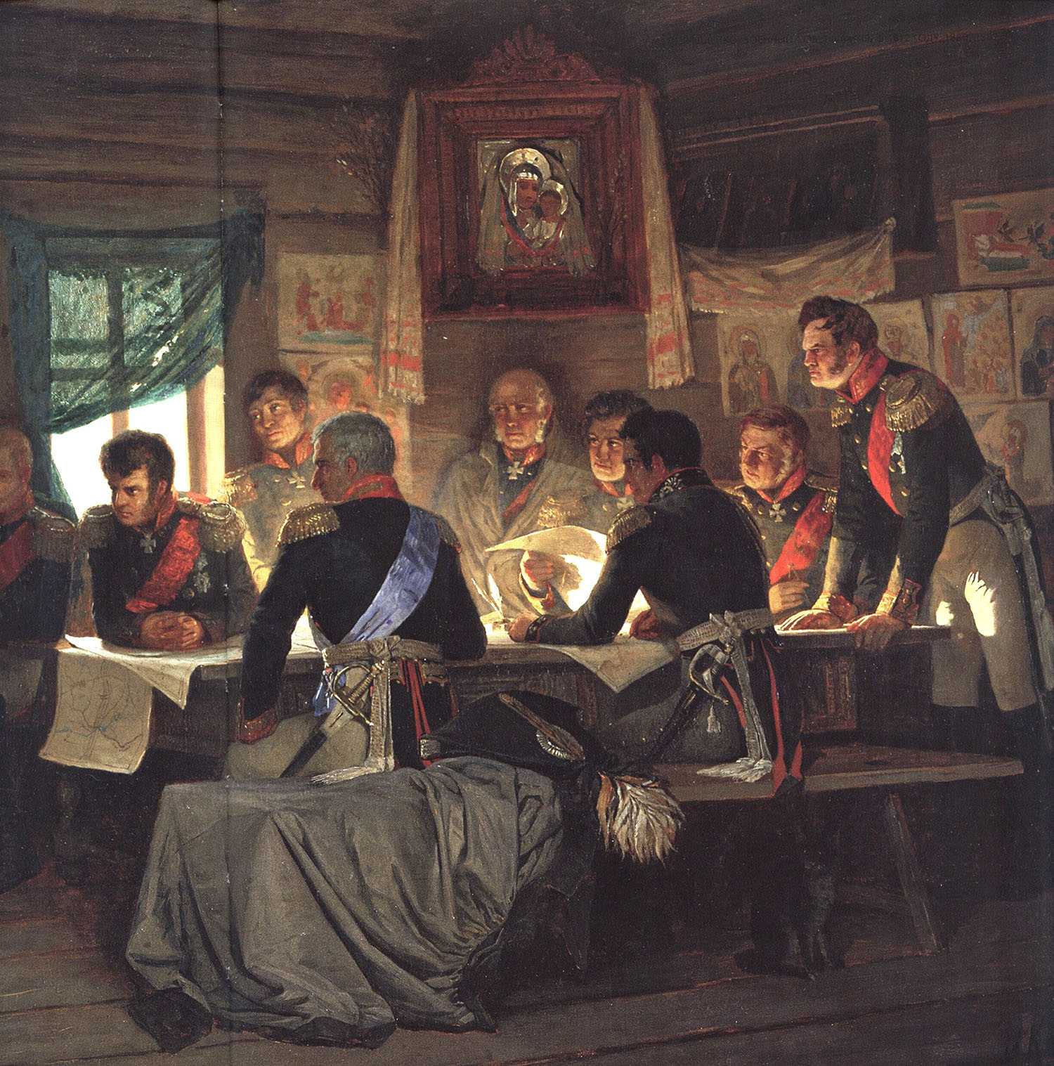 Алексей Данилович Кившенко. "Военный совет в Филях в 1812 году". 1880, 1882.
