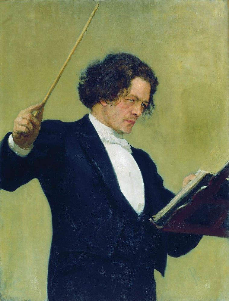 Илья ефимович Репин. "Портрет композитора А. Г. Рубинштейна". 1887.