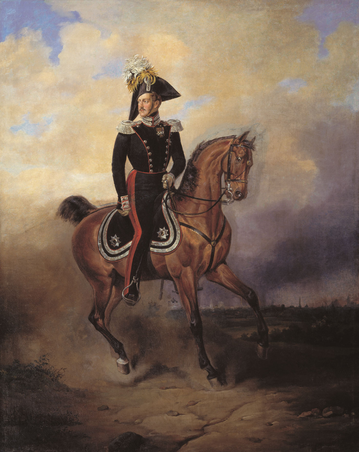 Василий Тимм. Портрет императора Николая I на коне. 1840.