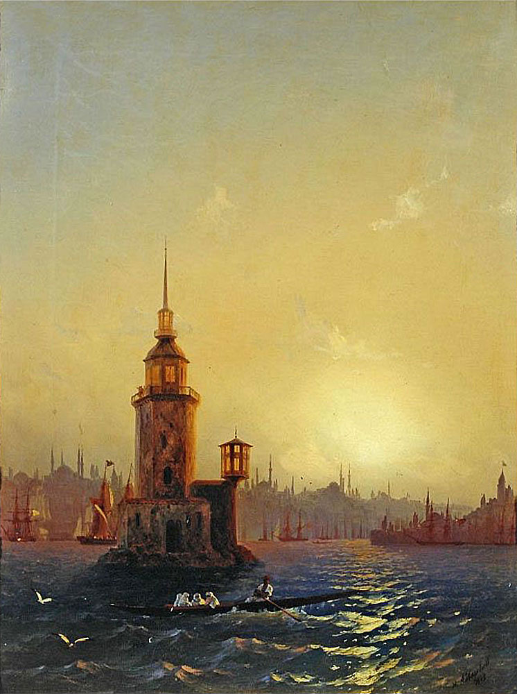Иван Айвазовский. Вид Леандровой башни в Константинополе. 1848.