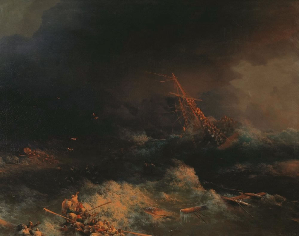 Иван Айвазовский. Крушение корабля "Ингерманланд" в Скагерраке в ночь на 30 августа 1842 года.