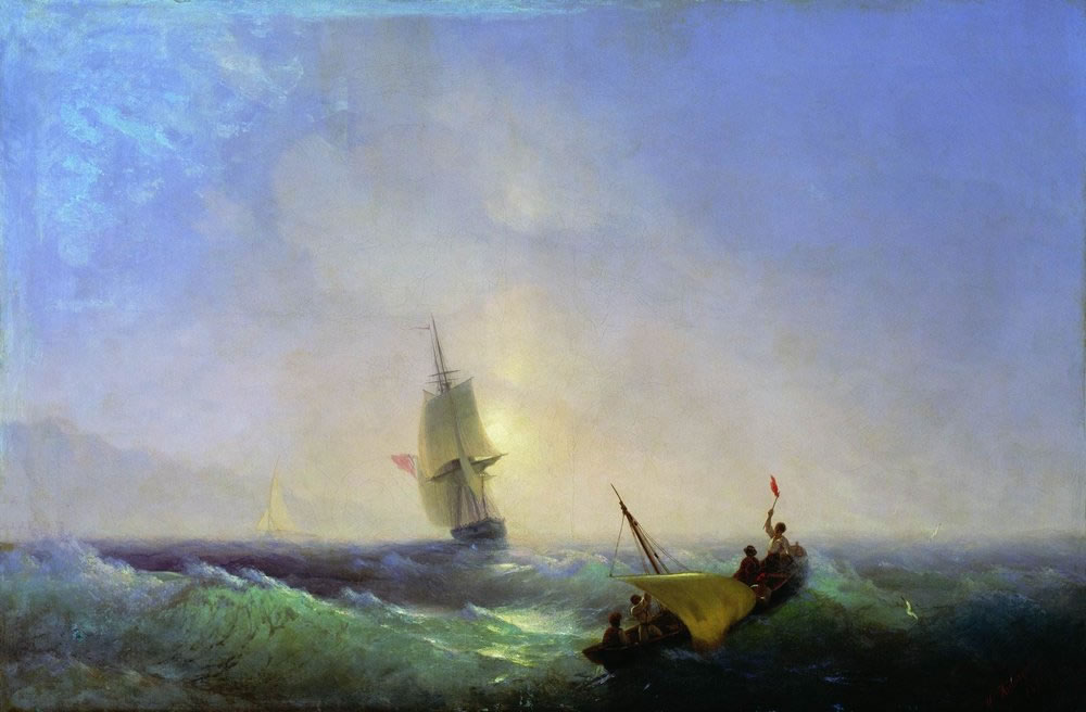 Иван Айвазовский. Спасающиеся от кораблекрушения. 1844.