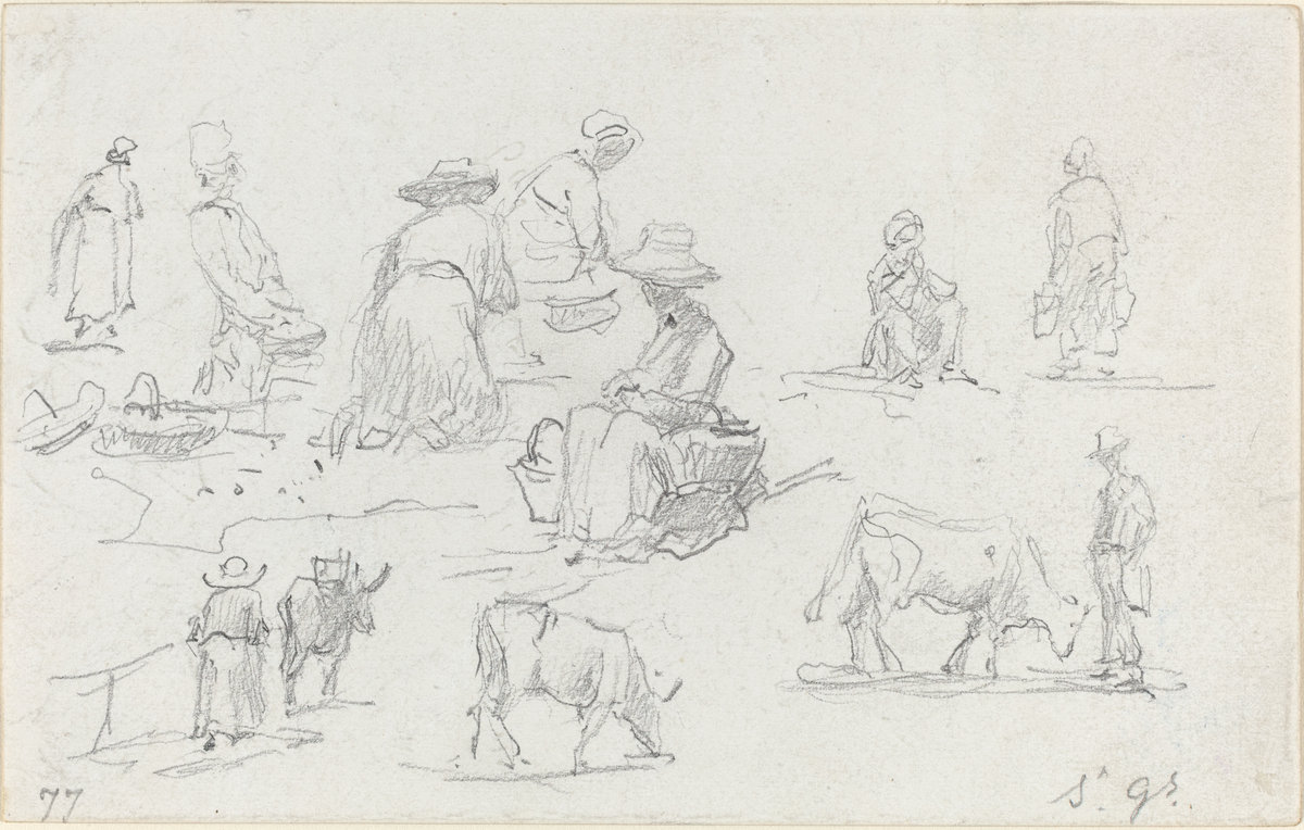Эжен Буден. "Крестьяне и коровы". 1877. Национальная галерея искусства, Вашингтон.