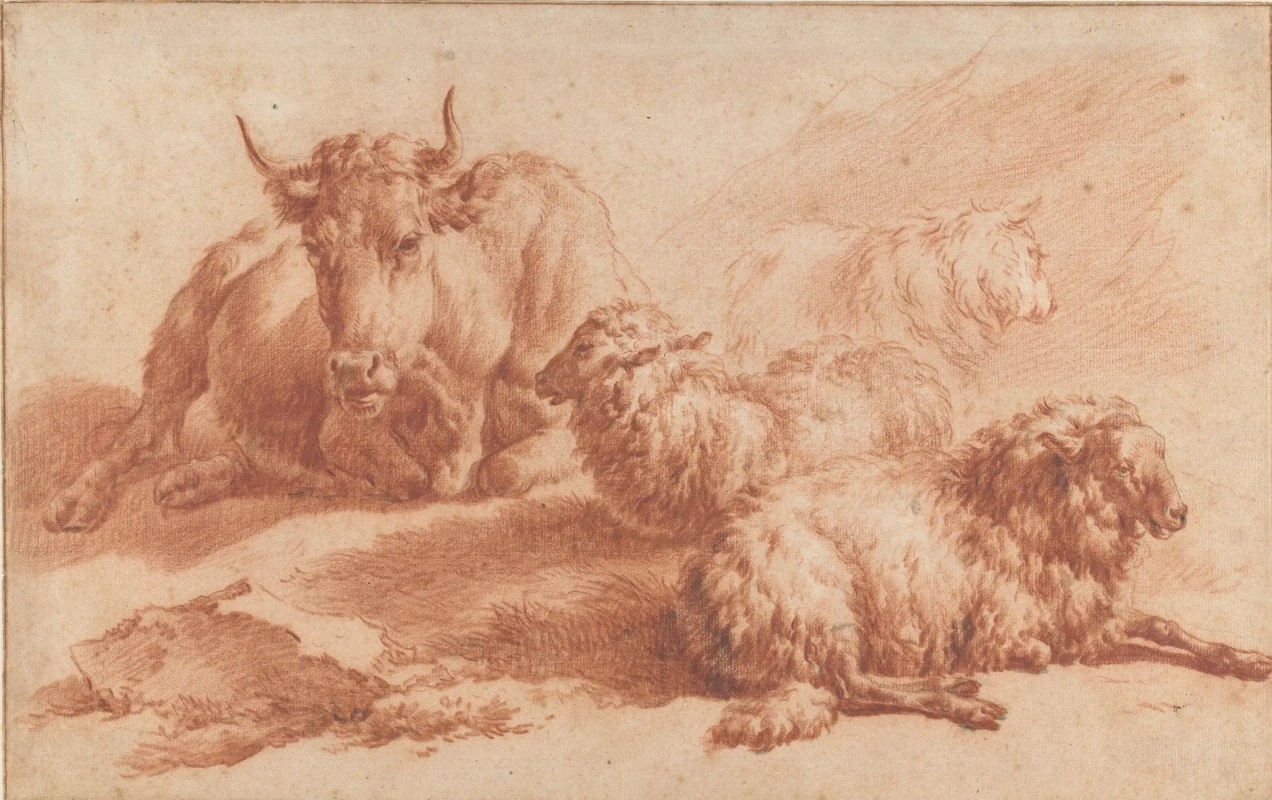 Адриан ван де Вельде. "Корова и три овцы". 1671. Амстердамский музей, Амстердам.