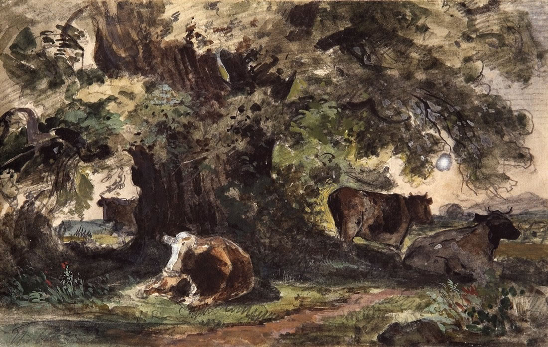 Иван Иванович Шишкин. "Стадо коров на отдыхе". 1862-1864.