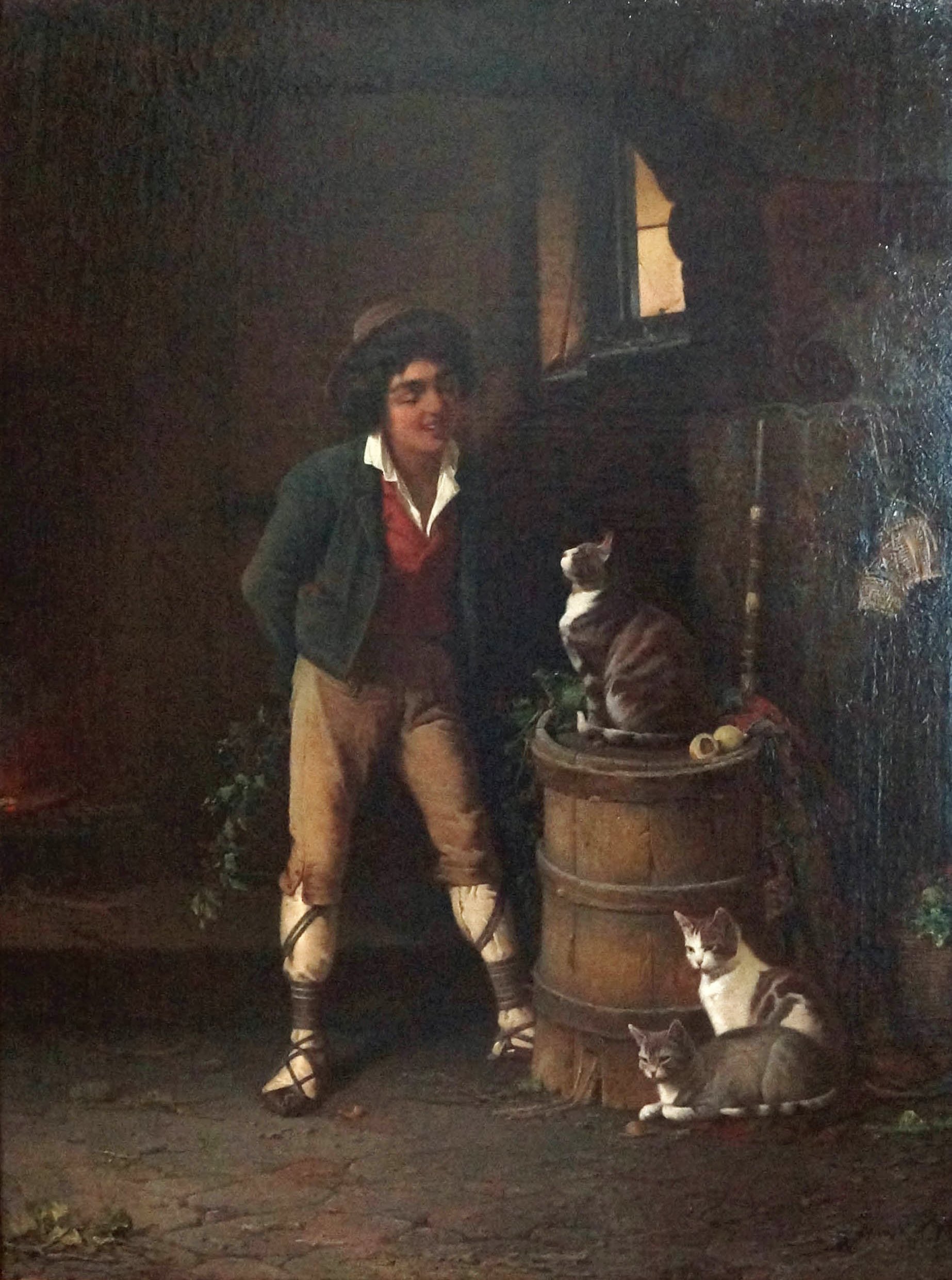 А. А. Риццони. "Мальчик с кошкой". 1881. Художественный музей, Витебск.