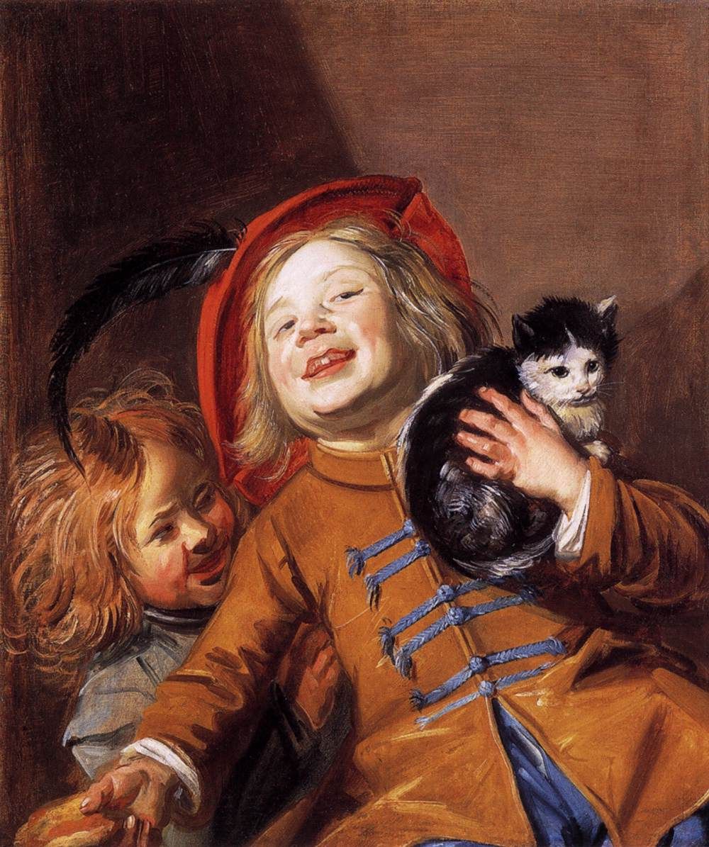 Юдит Лейстер. "Смеющиеся дети с котёнком". 1629.