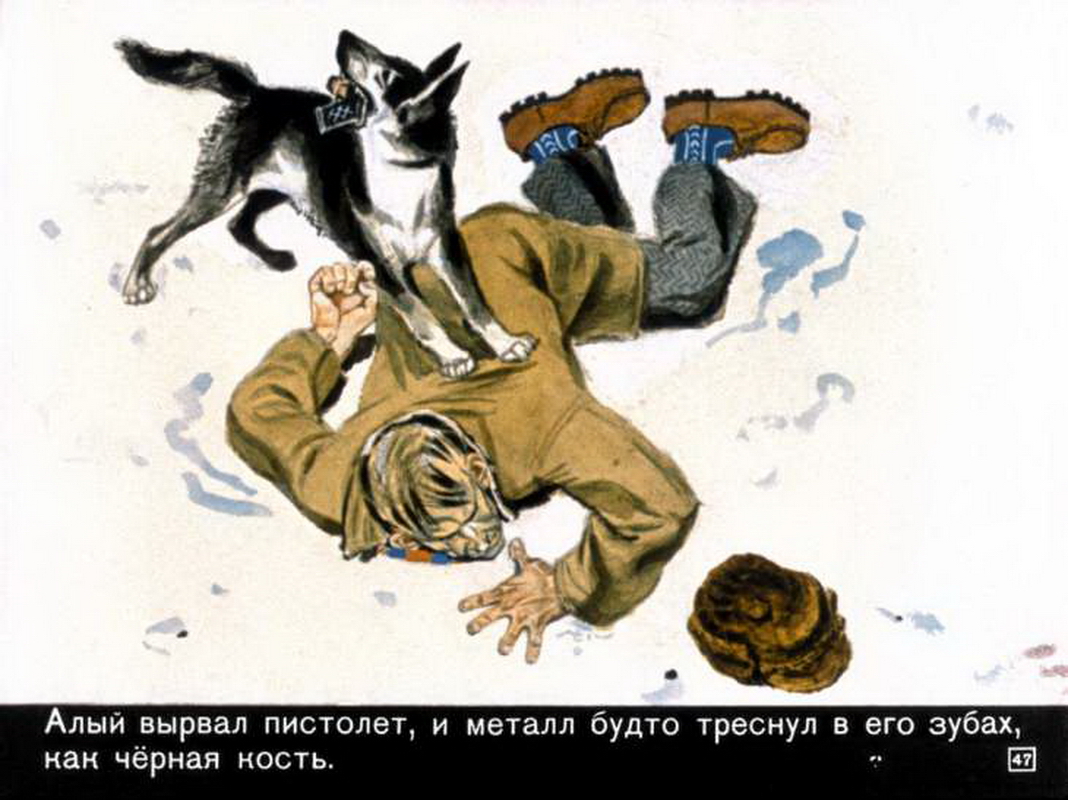 Юрий Коваль. "Алый". Иллюстрации В. Лосина. Москва, "Диафильм". 1971 год.