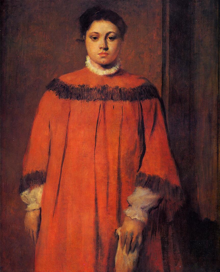Эдгар Дега. Девушка в красном. 1873-1876.