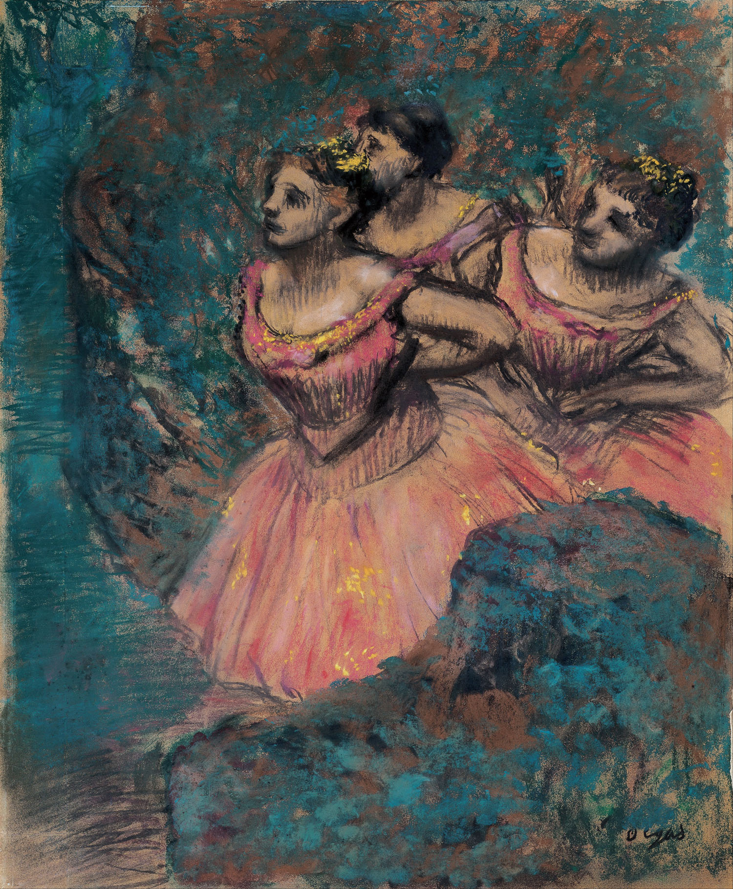Эдгар Дега. Три танцовщицы в красном. 1896.