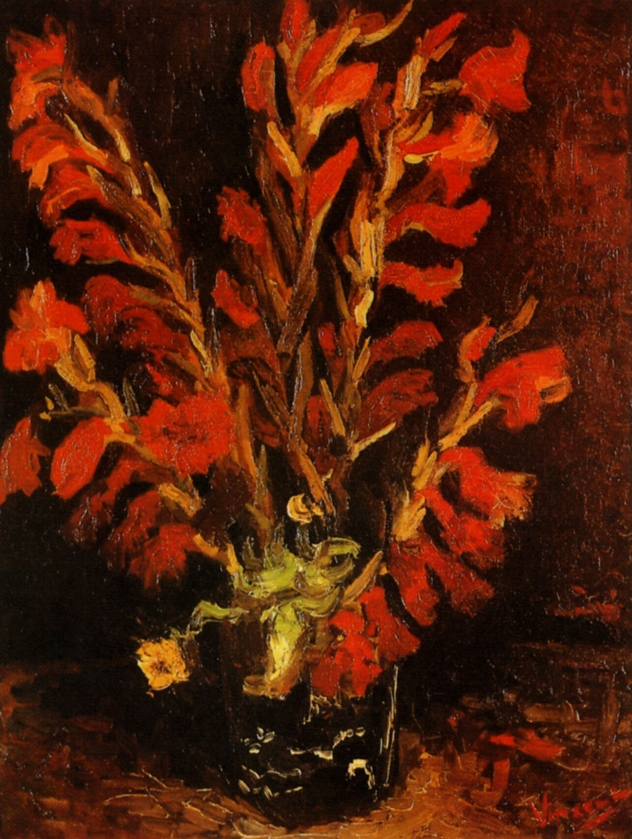 инсент Ван Гог. "Ваза с красными гладиолусами". 1886. Частная коллекция.
