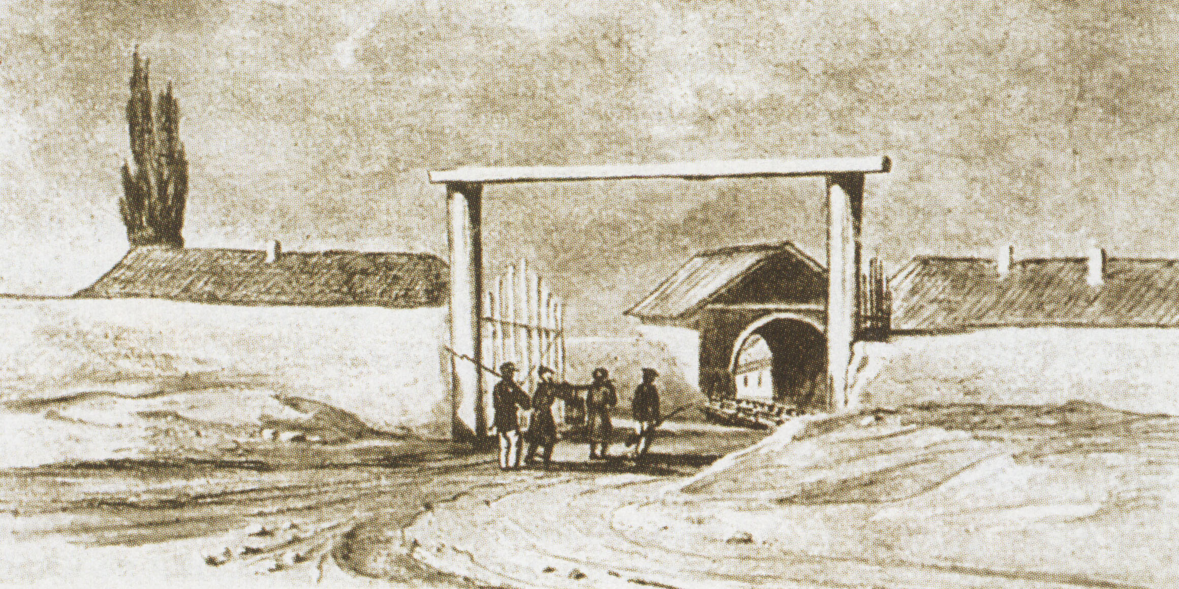 Главный вход в крепость Грозную. 1830-е.