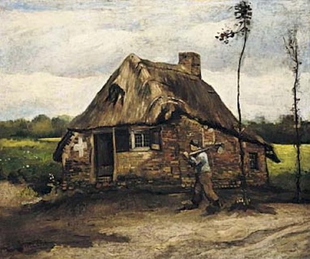 Винсент Ван Гог. "Хижина с крестьянином, возвращающимся домой". 1885. Музей Сумайя, Мехико.