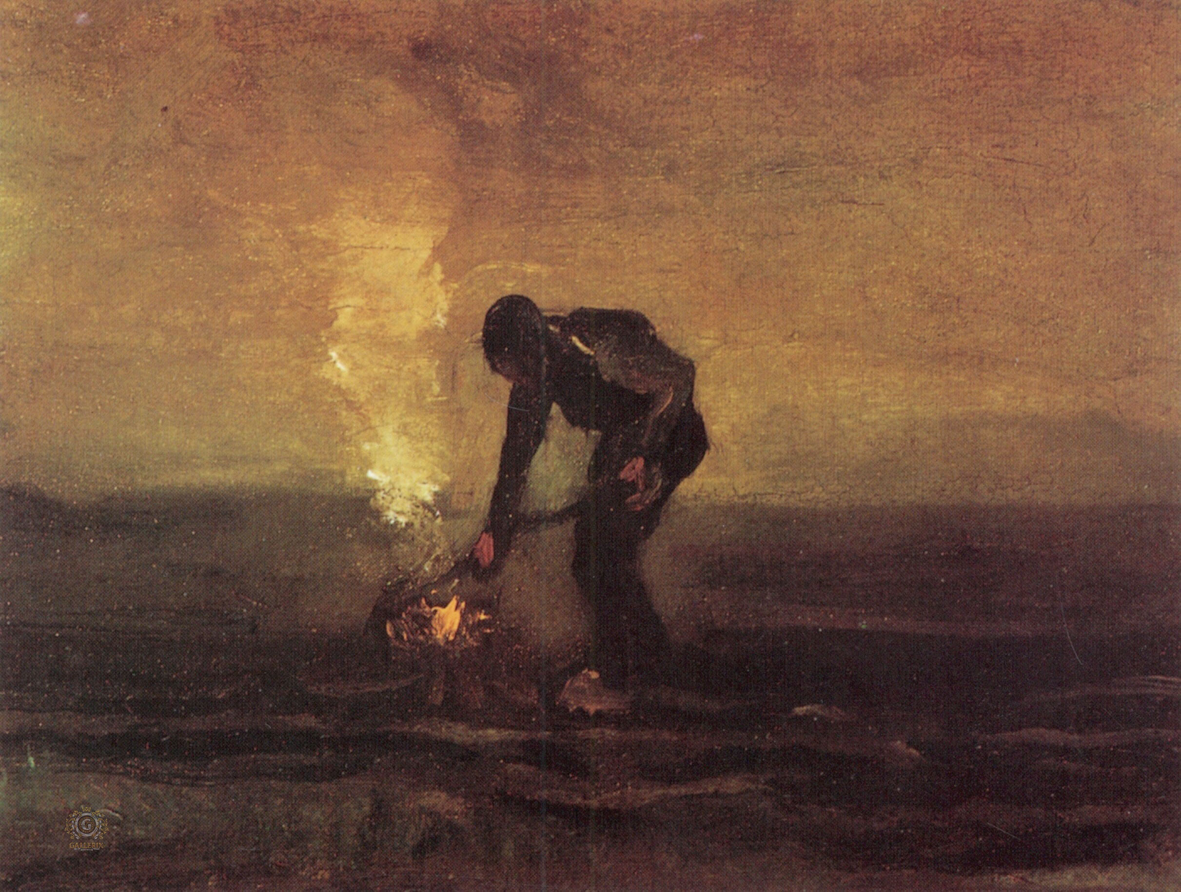 Винсент Ван Гог. "Крестьянин, сжигающий сорняки". 1883. Частная коллекция.