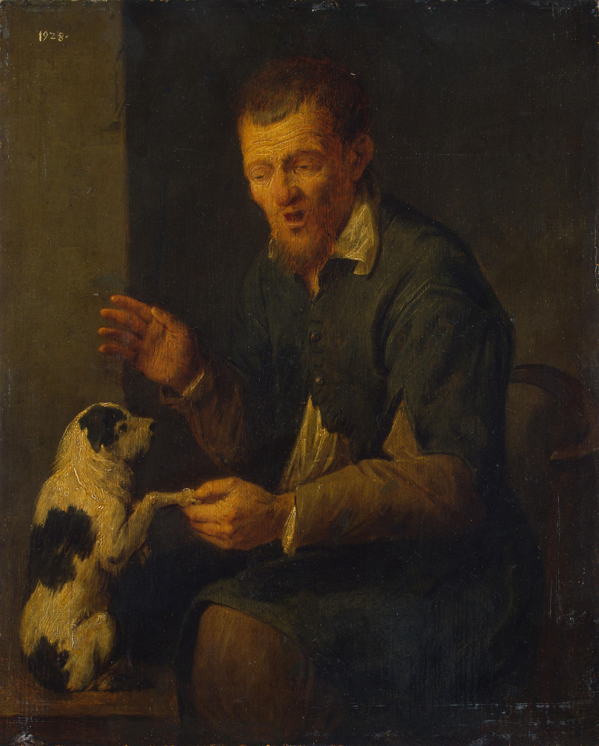 Давид Рейкарт III. "Крестьянин с собакой". 1640-е.