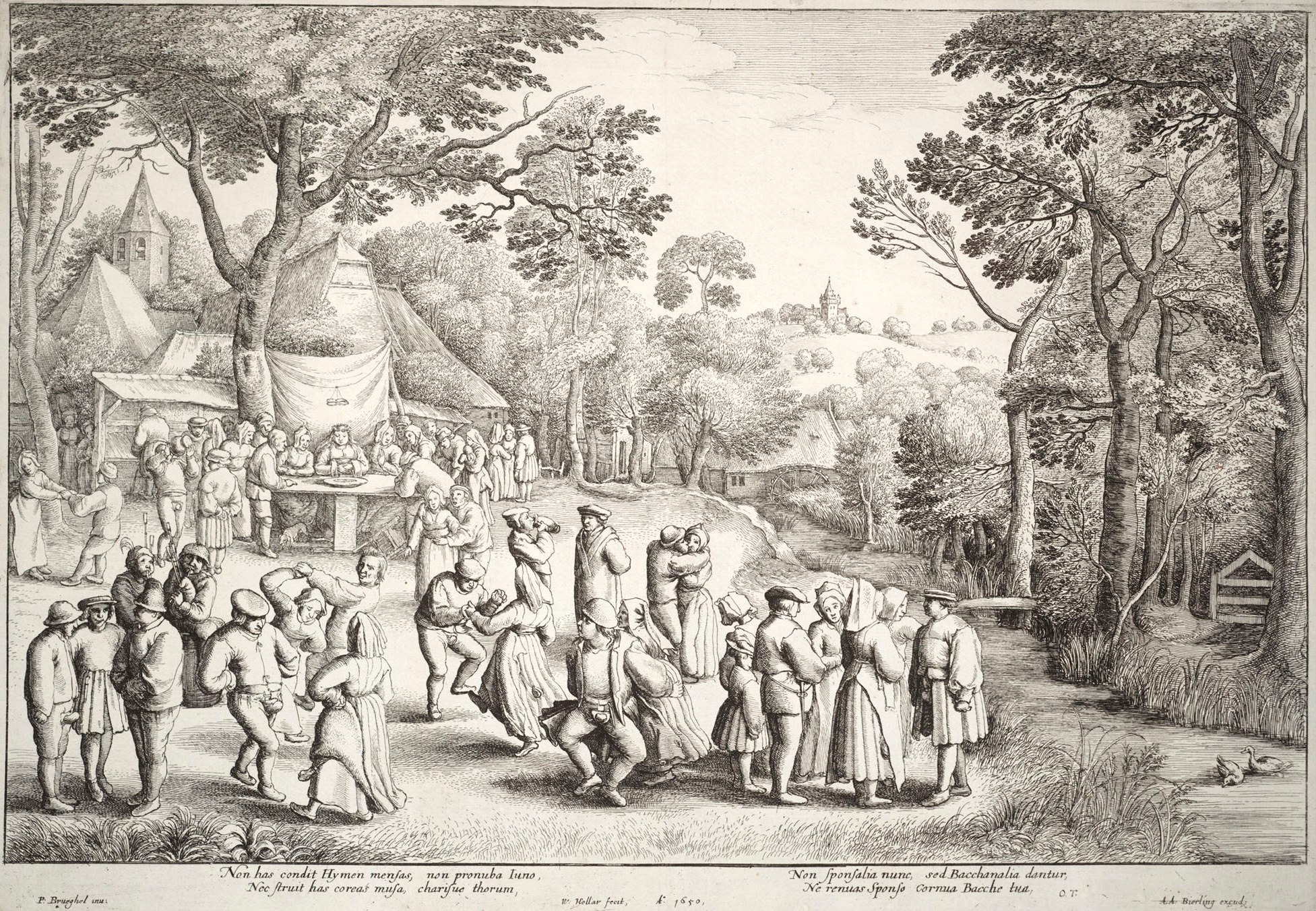 Венцеслас Холлар. Крестьянская свадьба. 1650.