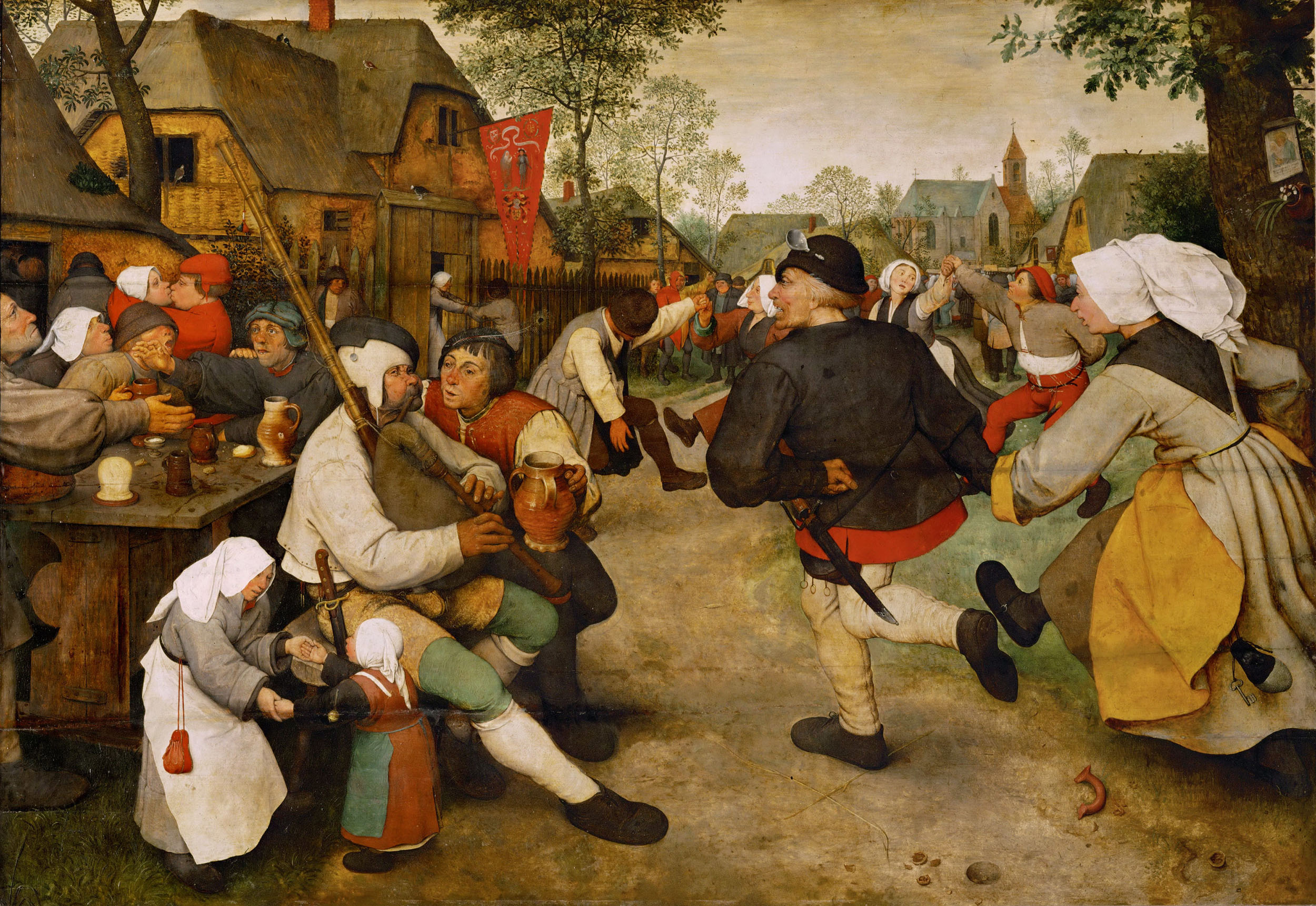 Питер Брейгель Старший. "Крестьянский танец". 1567-1568.