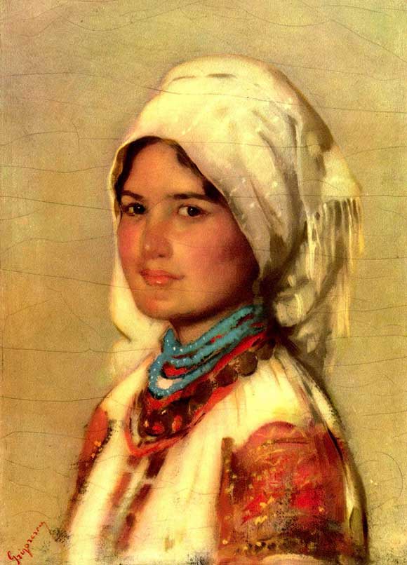 Н. Григореску. "Крестьянка из Мусчела". 1877. Музей искусств, Бухарест.