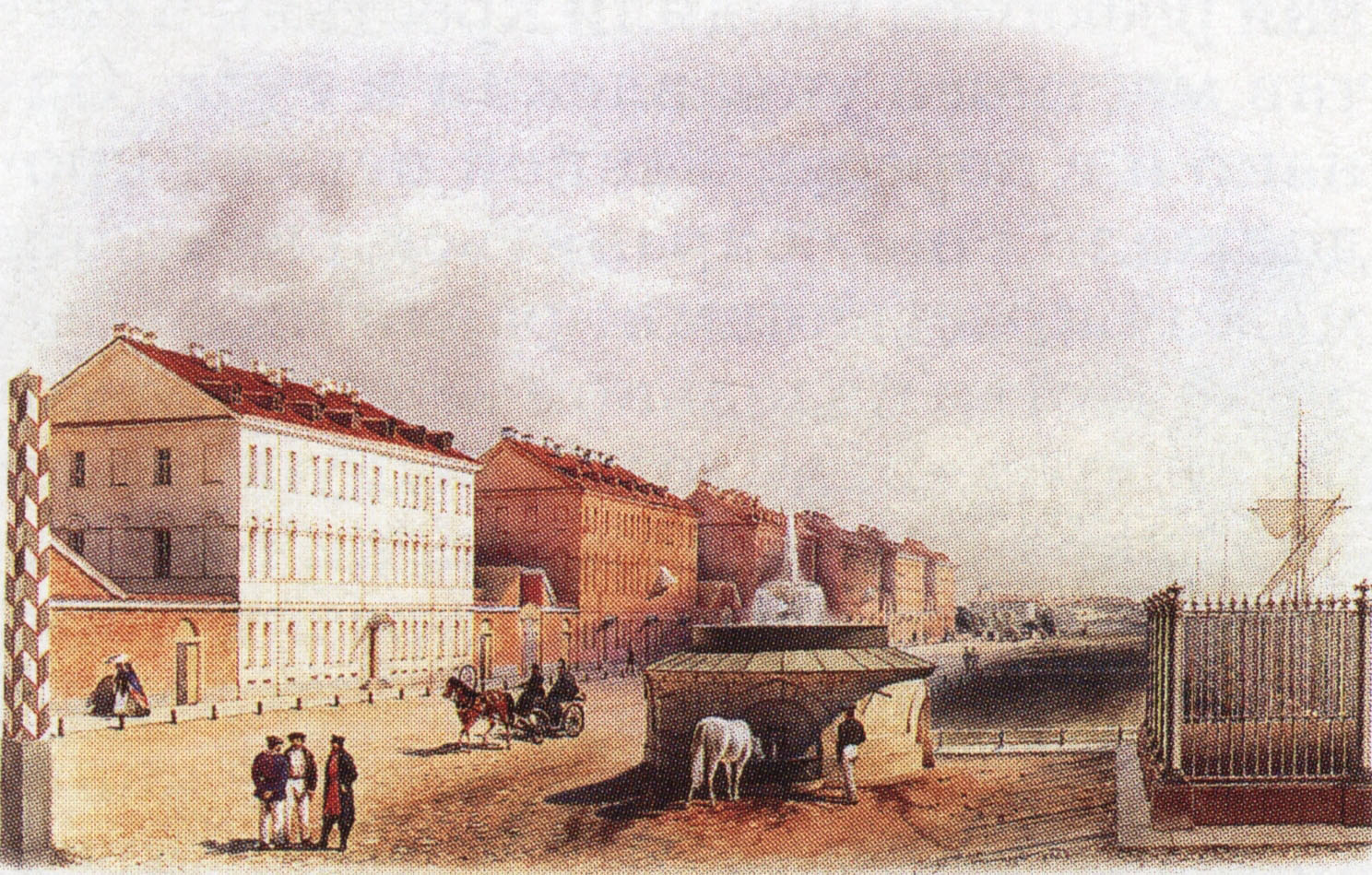 Л. Премацции. "Офицерские флигели в Кронштадте". 1850.