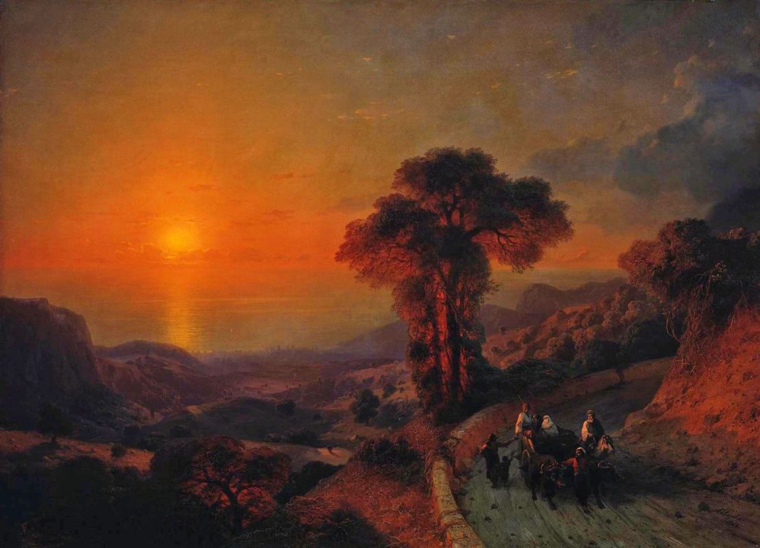 Иван Айвазовский. Вид моря с гор. Крым. 1864.