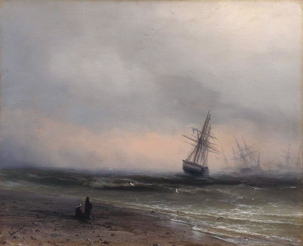 Иван Айвазовский. Морской пейзаж в Крыму. 1866.